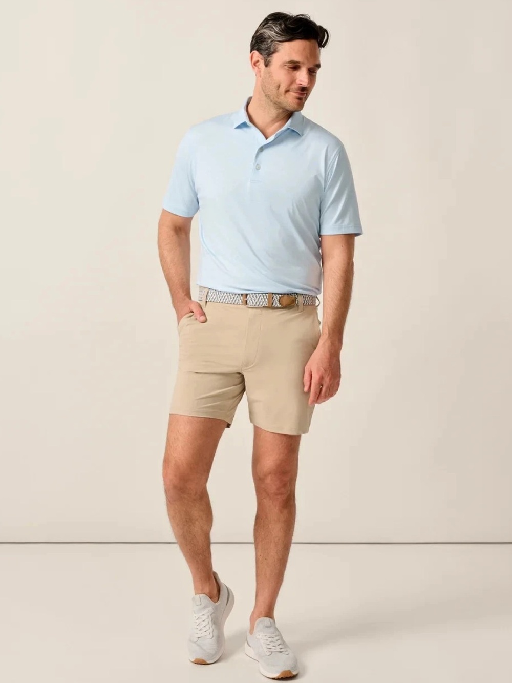 New Johnnie O Khaki Fusionn Pull On Shorts 7 Inch Inseam Size 38